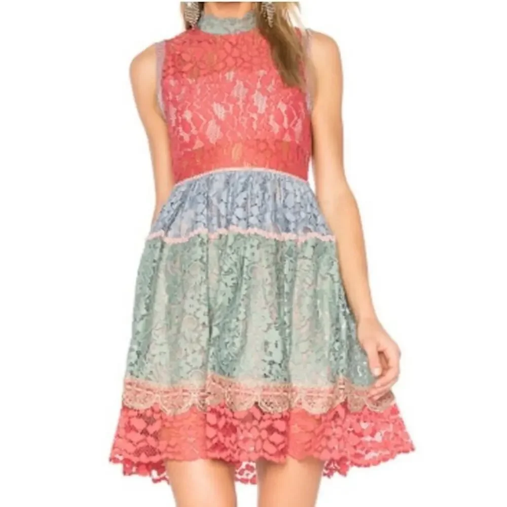 ALEXIS Vedette Victorian Lace Mini Dress Size L